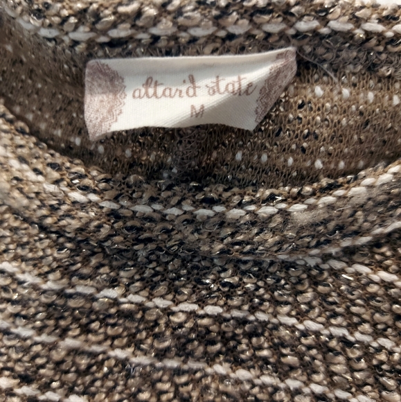 Altar'd State Sz M Striped Sweater Tab Sleeve - Picture 2 of 5
